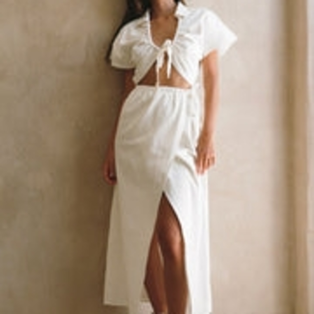 Sabo Skirt White Cut-Out Maxi Dress